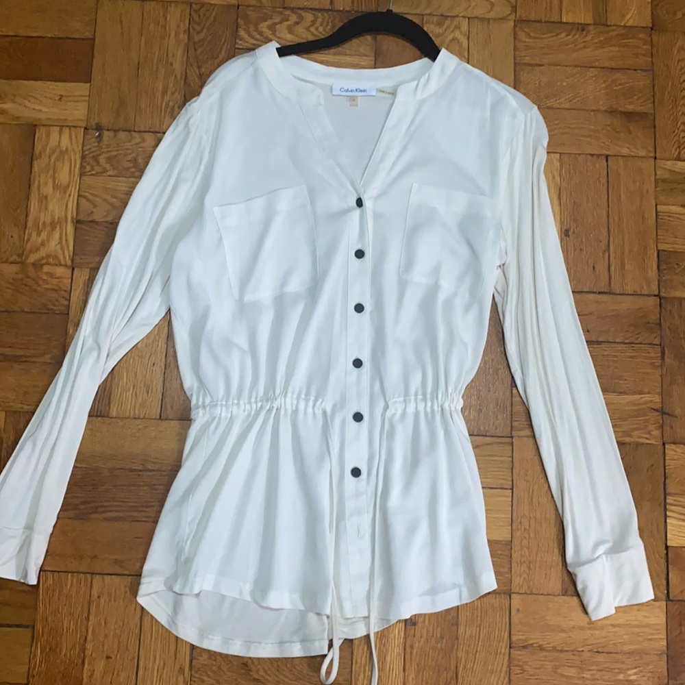 Calvin Klein polyester white blouse